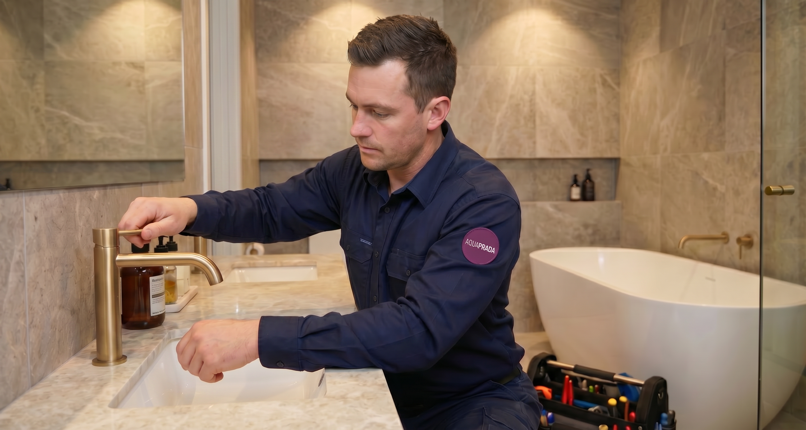 Técnico Aquaprada trabajando